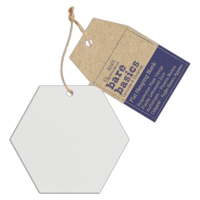 Forme decorative din acril - hexagon, cu agatatoare, transparent mat, Bare Basics Papermania Forme decorative din acril - hexagon, cu agatatoare, transparent mat, Bare Basics Papermania