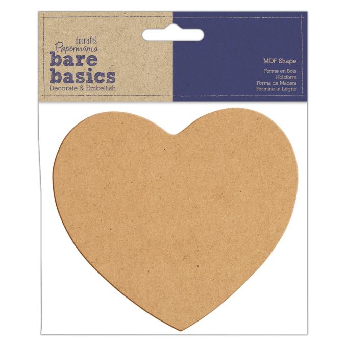 Forme decorative din MDF - inima, (H) 10cm, grosime 20mm, maro, Bare Basics Papermania Forme decorative din MDF - inima, (H) 10cm, grosime 20mm, maro, Bare Basics Papermania