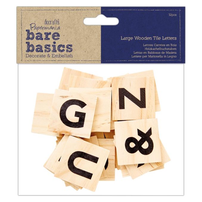 Forme decorative din lemn - litere/semne de punctuatie, 40x40mm, 32 buc/set, natur, Bare Basics Papermania Forme decorative din lemn - litere/semne de punctuatie, 40x40mm, 32 buc/set, natur, Bare Basics Papermania