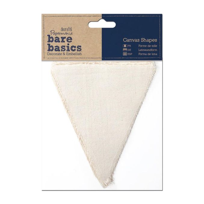 Forme din panza canvas - steaguri, 6 buc/set, crem, Bare Basics Papermania Forme din panza canvas - steaguri, 6 buc/set, crem, Bare Basics Papermania