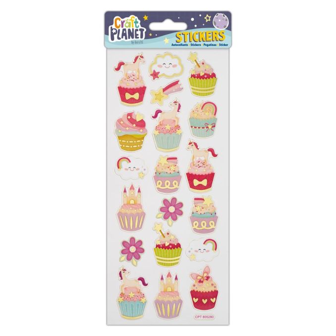 Stickere/abtibilduri, unicorni si prajiturele, Craft Planet Stickere/abtibilduri, unicorni si prajiturele, Craft Planet