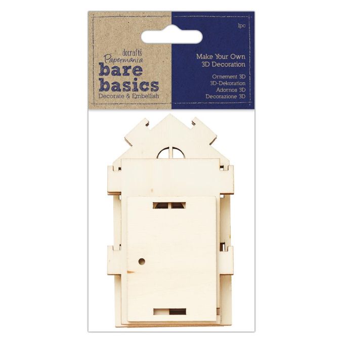 Forme decorative din lemn 3D - casa medie, 70cm(l)x6.2cm(A)x11.3cm(H), natur, Bare Basics Papermania Forme decorative din lemn 3D - casa medie, 70cm(l)x6.2cm(A)x11.3cm(H), natur, Bare Basics Papermania