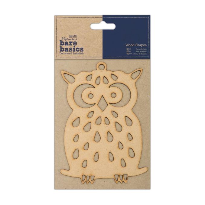 Forme decorative din lemn - bufnita, natur, Bare Basics Papermania Forme decorative din lemn - bufnita, natur, Bare Basics Papermania