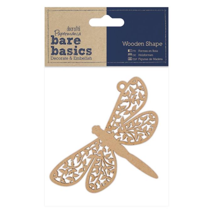 Forme decorative din lemn - libelula, maro, Bare Basics Papermania Forme decorative din lemn - libelula, maro, Bare Basics Papermania