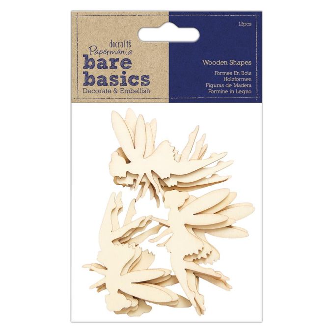 Forme decorative din lemn - zane, 12 buc/set, natur, Bare Basics Papermania Forme decorative din lemn - zane, 12 buc/set, natur, Bare Basics Papermania
