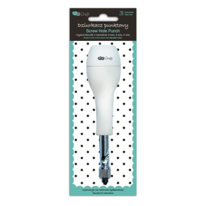 Perforator cu model, gauri rotunde, 3 varfuri Ø 2/3/4mm, hartie/spuma/carton/fetru/pluta/pvc/piele/denim, Dp Craft