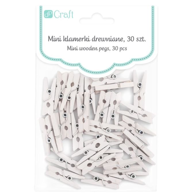 Mini carlige decorative din lemn, 2.5cm, 30 buc/set, alb, Dp Craft Mini carlige decorative din lemn, 2.5cm, 30 buc/set, alb, Dp Craft