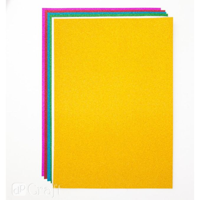 Hartie cu sclipici/glitter pe ambele fete, 6 buc/set, diferite culori, Dp Craft Hartie cu sclipici/glitter pe ambele fete, 6 buc/set, diferite culori, Dp Craft