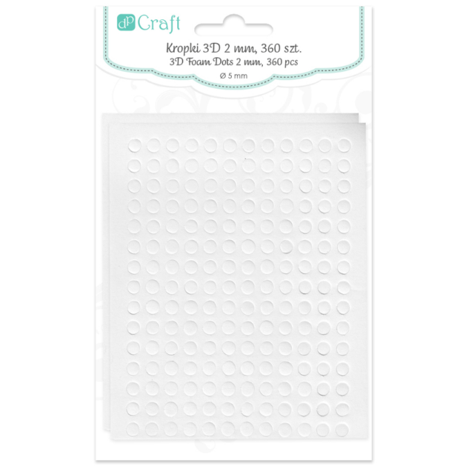 Buline autoadezive 3D, Ø 5mm, grosime 2mm, 360 buc/set, Dp Craft Buline autoadezive 3D, Ø 5mm, grosime 2mm, 360 buc/set, Dp Craft