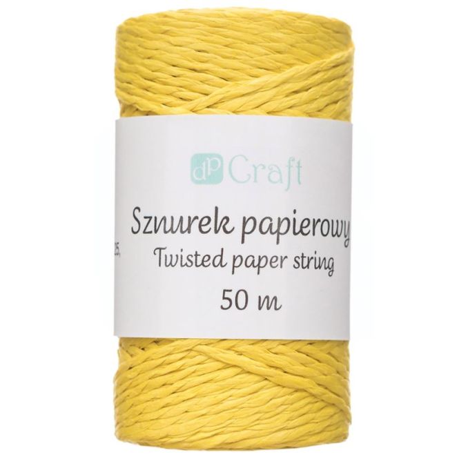Snur decorativ din hartie, 50m, galben, Dp Craft Snur decorativ din hartie, 50m, galben, Dp Craft