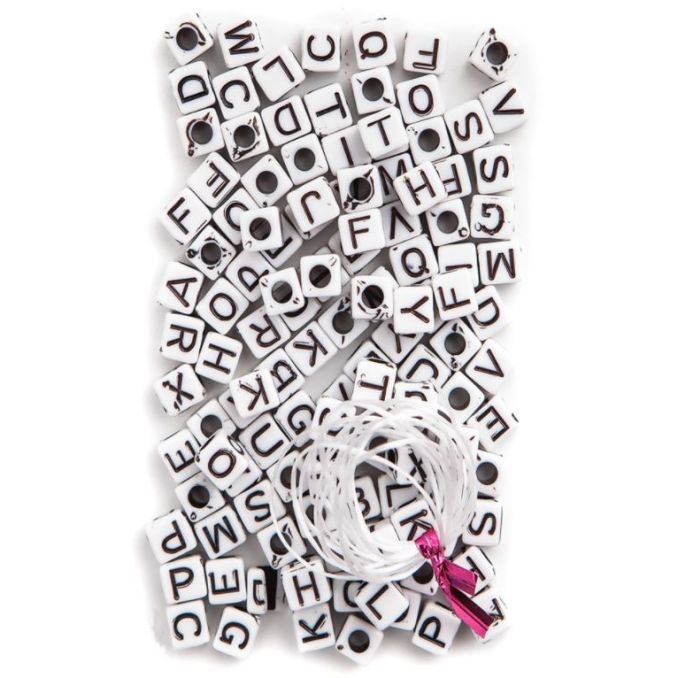 Margele litere alfabet din plastic, 0.5x0.5cm, 285 buc/set, alb, Dp Craft Margele litere alfabet din plastic, 0.5x0.5cm, 285 buc/set, alb, Dp Craft