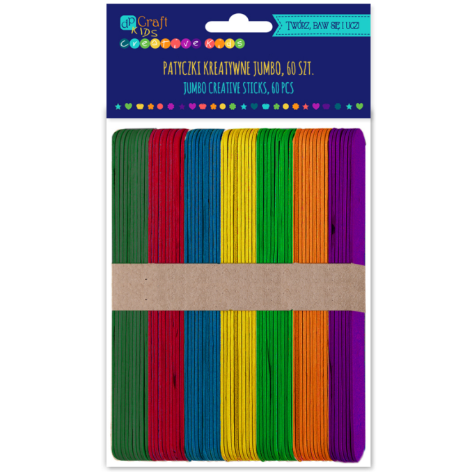 Bete creative jumbo din lemn, 14.8x1.7cm, 60 buc/set, diferite culori, Dp Craft Bete creative jumbo din lemn, 14.8x1.7cm, 60 buc/set, diferite culori, Dp Craft