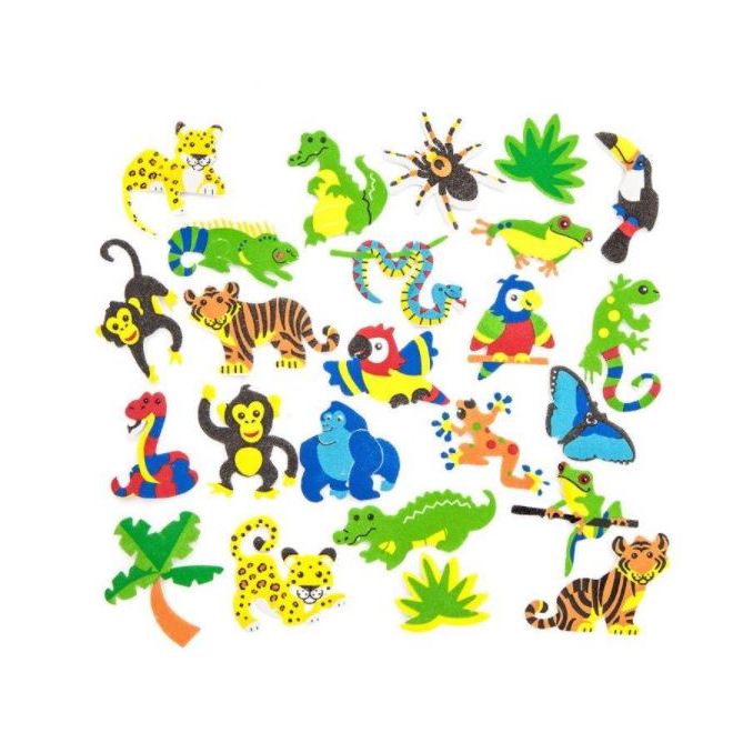 Stickere/abtibilduri din spuma, animale din jungla, 100 buc/set, Dp Craft Stickere/abtibilduri din spuma, animale din jungla, 100 buc/set, Dp Craft