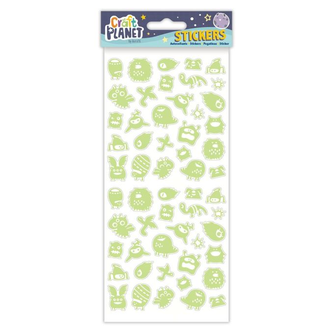 Stickere/abtibilduri fosforescente, monstri, Craft Planet Stickere/abtibilduri fosforescente, monstri, Craft Planet