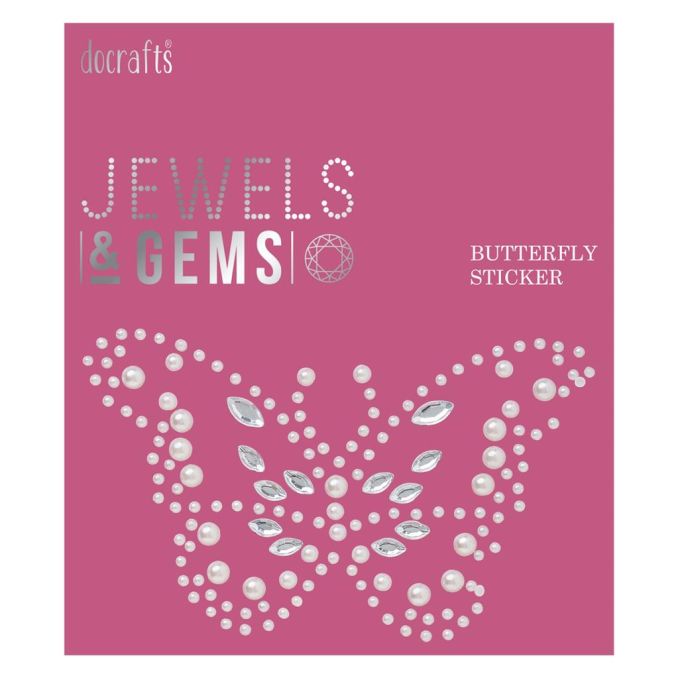 Sticker/abtibild din perle si strasuri/pietre adezive, fluture, Jewels&Gems Sticker/abtibild din perle si strasuri/pietre adezive, fluture, Jewels&Gems