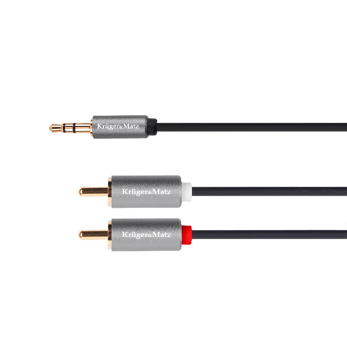Cabluri si accesorii - Cablu jack 3.5 - 2rca, 1.8m, Kruger&Matz Cabluri si accesorii - Cablu jack 3.5 - 2rca, 1.8m, Kruger&Matz