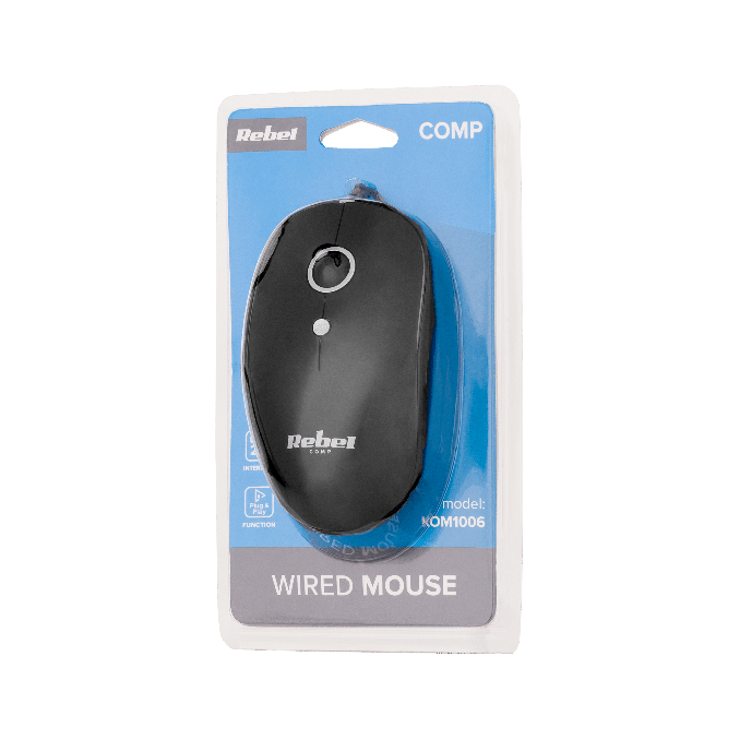 Periferice PC - Mouse optic USB 2.0, 4 butoane, negru, Rebel WDM100