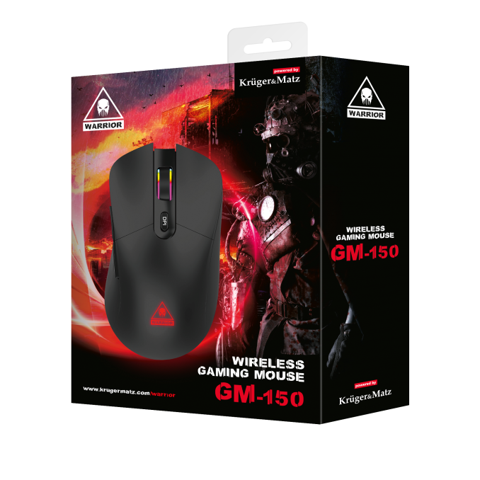Periferice PC - Mouse wireless gaming, 6 butoane, negru, Kruger&Matz GM-150