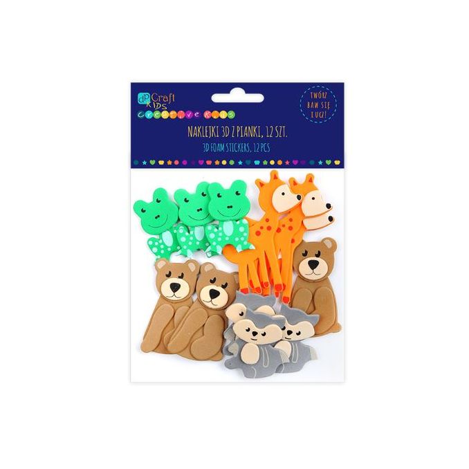 Forme decorative din spuma/hartie gumata - animalele din padure 3D, autoadezive, 12 buc/set, Dp Craft Forme decorative din spuma/hartie gumata - animalele din padure 3D, autoadezive, 12 buc/set, Dp Craft