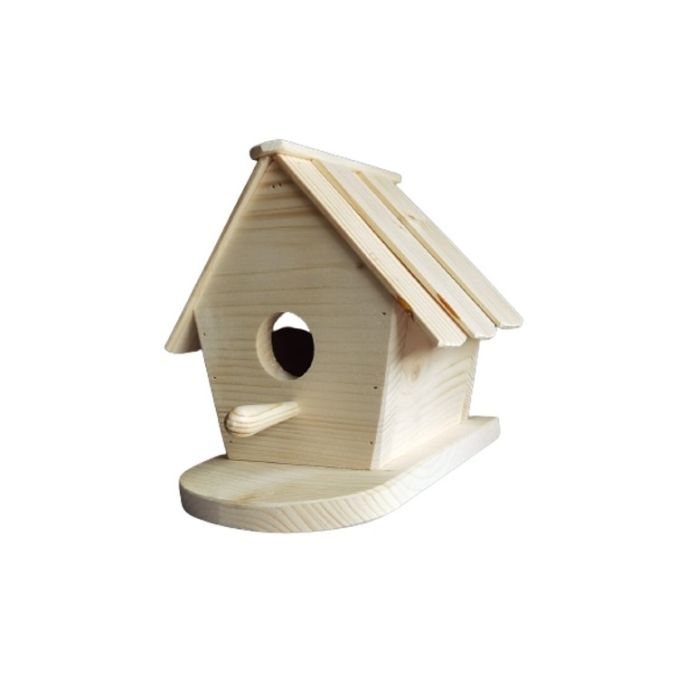 Casuta pasari din lemn, 17x28x25cm, natur