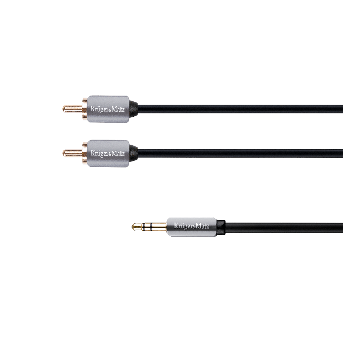 Cabluri si accesorii - Cablu jack 3.5 - 2rca, 1.8m, Kruger&Matz Cabluri si accesorii - Cablu jack 3.5 - 2rca, 1.8m, Kruger&Matz