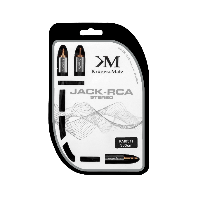 Cabluri si accesorii - Cablu jack 3.5 - 2rca, 3m, Kruger&Matz