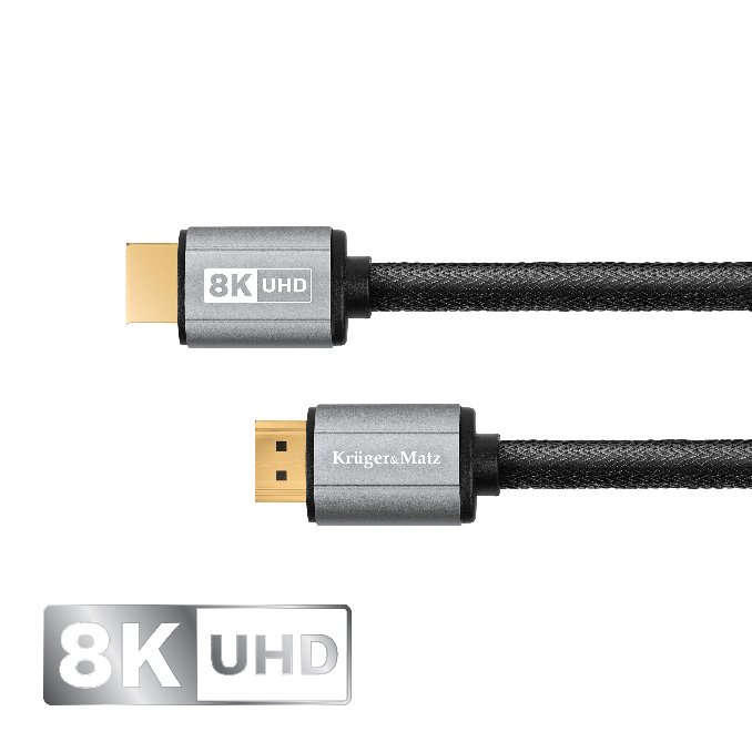 Cabluri si accesorii - Cablu HDMI - HDMI 8K V 2.1, 0.9m, Kruger&Matz Cabluri si accesorii - Cablu HDMI - HDMI 8K V 2.1, 0.9m, Kruger&Matz