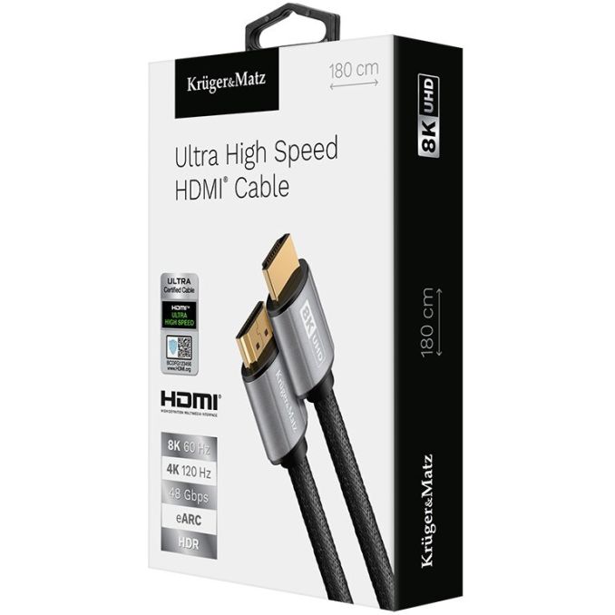 Cabluri si accesorii - Cablu HDMI - HDMI 8K V 2.1,  1.8m, Kruger&Matz