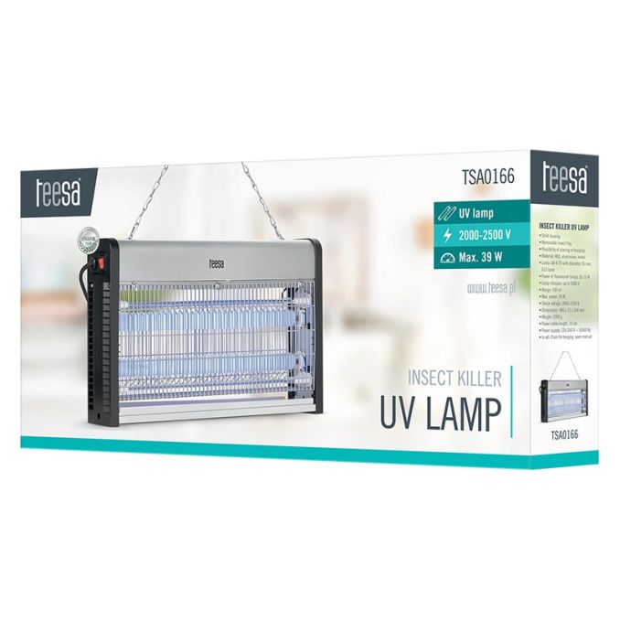 Iluminat si electrice - Aparat cu lampa UV anti insecte (muste, tantari, molii), 2000-2500V, 39W, raza 100mp, Teesa TSA0166