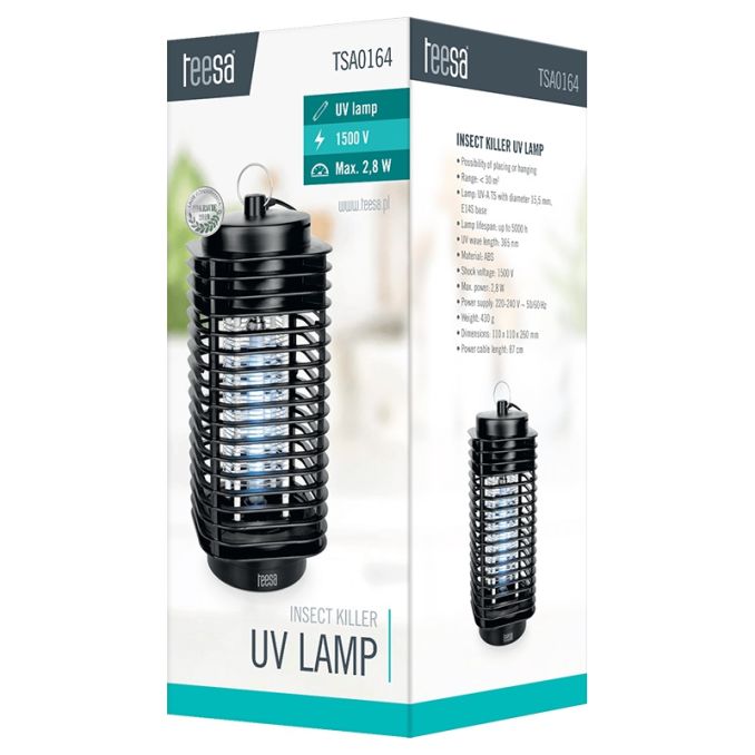Iluminat si electrice - Lampa UV anti insecte (muste, tantari, molii), 1500V, 2.8W, raza 30mp, Teesa TSA0164