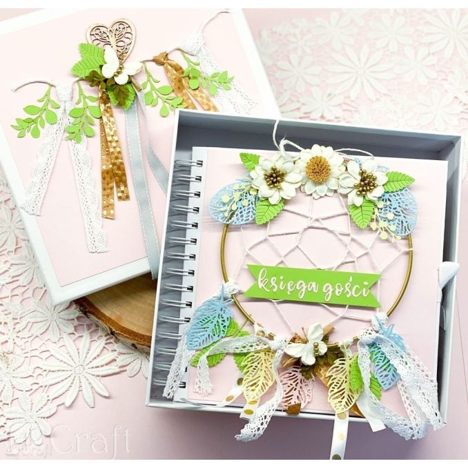 Album scrapbooking 20.5x20.5cm, coperti cartonate 3mm, 40 coli 200g/mp, alb, Dp Craft