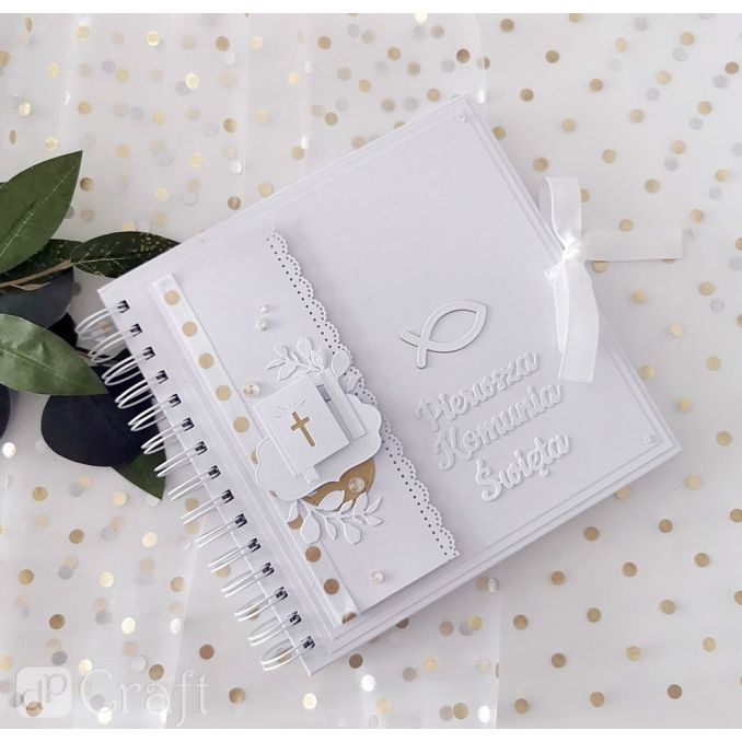 Album scrapbooking 20.5x20.5cm, coperti cartonate 3mm, 40 coli 200g/mp, alb, Dp Craft