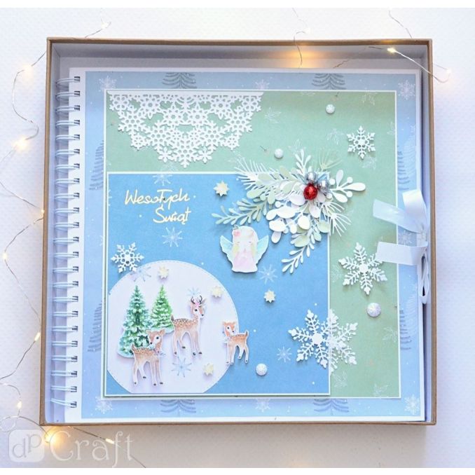 Album scrapbooking 20.5x20.5cm, coperti cartonate 3mm, 40 coli 200g/mp, alb, Dp Craft