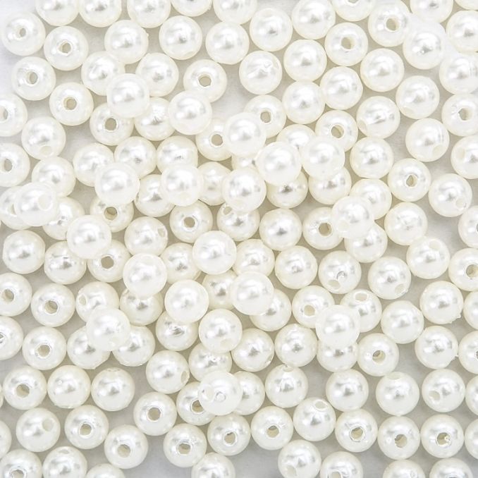 Perle decorative, Ø 8mm, 40 g/set, alb, Dp Craft Perle decorative, Ø 8mm, 40 g/set, alb, Dp Craft