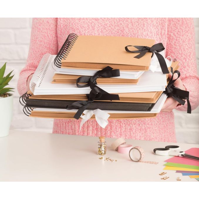 Album scrapbooking 20.5x20.5cm, coperti cartonate 3mm, 40 coli 200g/mp, alb, Papermania