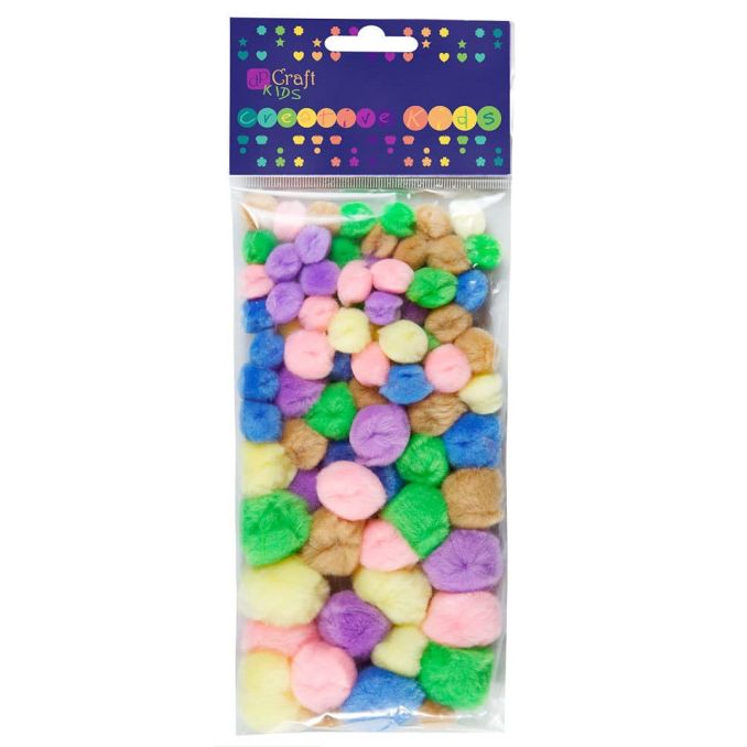 Pom Pom, dimensiuni diferite, 78 buc/set, culori pastelate, Dp Craft Pom Pom, dimensiuni diferite, 78 buc/set, culori pastelate, Dp Craft