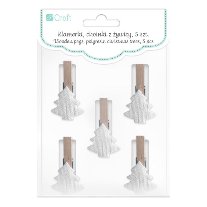 Carlige decorative din lemn, braduti Craciun, 4.7cm, 5 buc/set, alb, Dp Craft Carlige decorative din lemn, braduti Craciun, 4.7cm, 5 buc/set, alb, Dp Craft