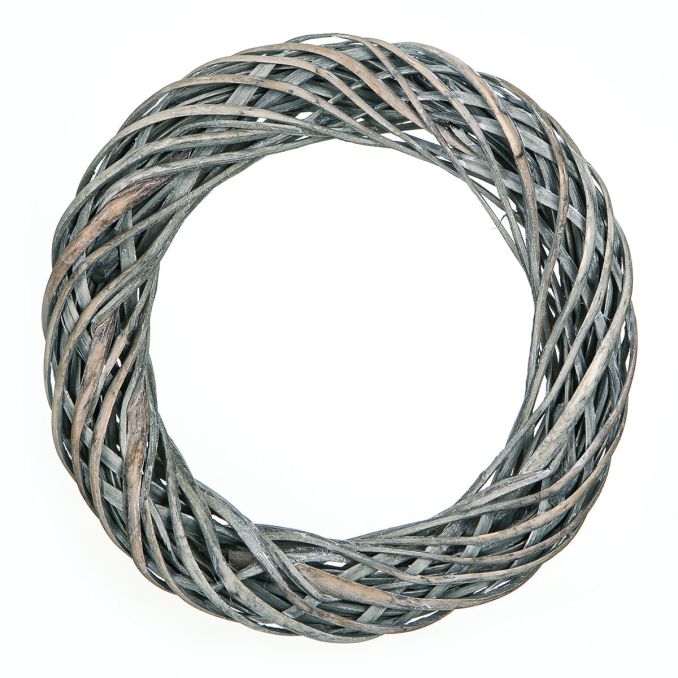 Coronita decorativa din rachita/nuiele, Ø 36cm, gri, Dp Craft Coronita decorativa din rachita/nuiele, Ø 36cm, gri, Dp Craft