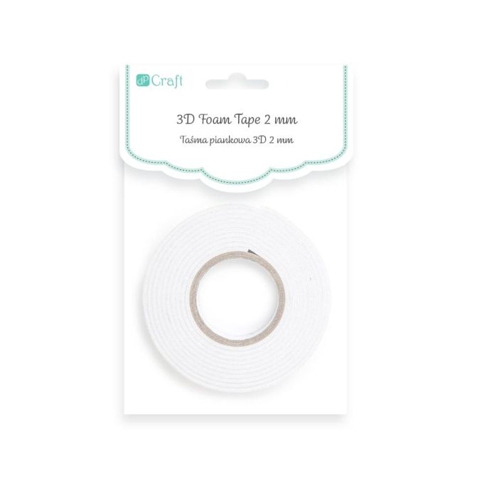Banda dublu adeziva buretata, 2mmx1.5cmx2.2m, alb, Dp Craft Banda dublu adeziva buretata, 2mmx1.5cmx2.2m, alb, Dp Craft