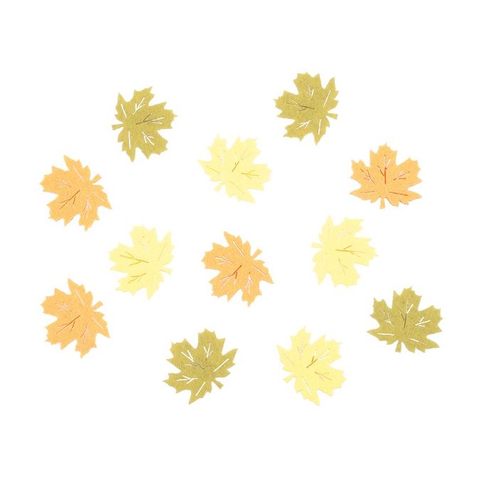 Forme decorative din fetru - frunze de toamna (artar), 3.5cm, diferite culori, 12 buc/set, Andel Prerov Forme decorative din fetru - frunze de toamna (artar), 3.5cm, diferite culori, 12 buc/set, Andel Prerov