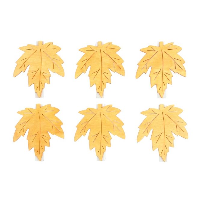 Carlige decorative din lemn, frunze de toamna (artar), 6cm, 6 buc/set, portocaliu, Andel Prerov Carlige decorative din lemn, frunze de toamna (artar), 6cm, 6 buc/set, portocaliu, Andel Prerov