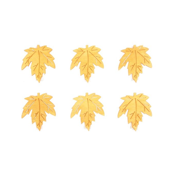 Carlige decorative din lemn, frunze de toamna (artar), 4cm, 6 buc/set, portocaliu, Andel Prerov Carlige decorative din lemn, frunze de toamna (artar), 4cm, 6 buc/set, portocaliu, Andel Prerov