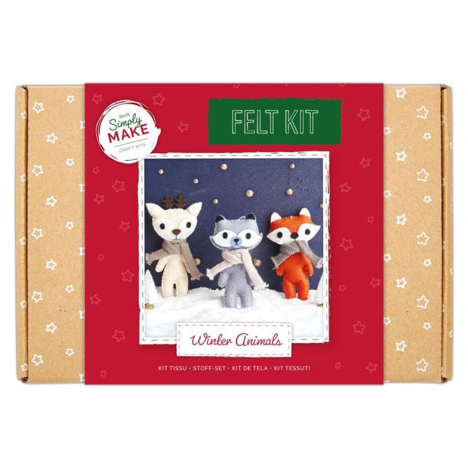 Set creativ din fetru, animale de iarna, Simply Make Set creativ din fetru, animale de iarna, Simply Make