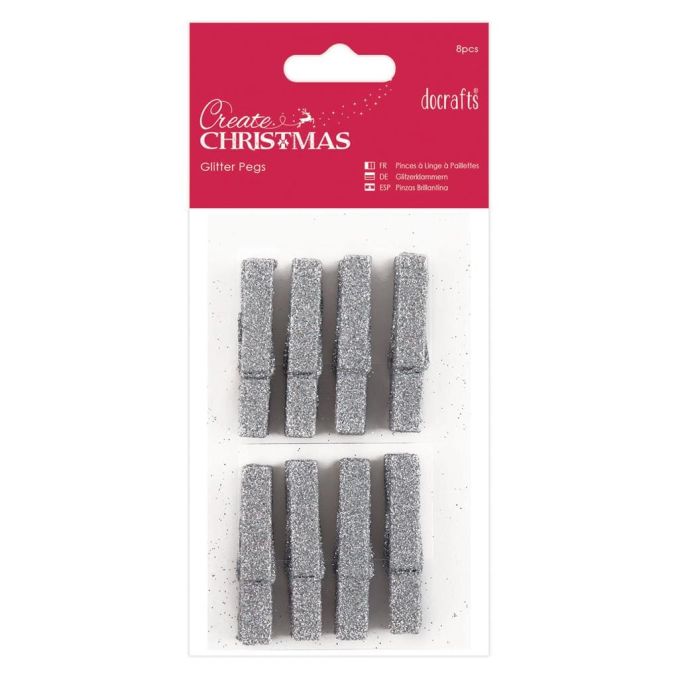 Carlige decorative din lemn, cu sclipici, 8 buc/set, auriu, Create Christmas Carlige decorative din lemn, cu sclipici, 8 buc/set, auriu, Create Christmas