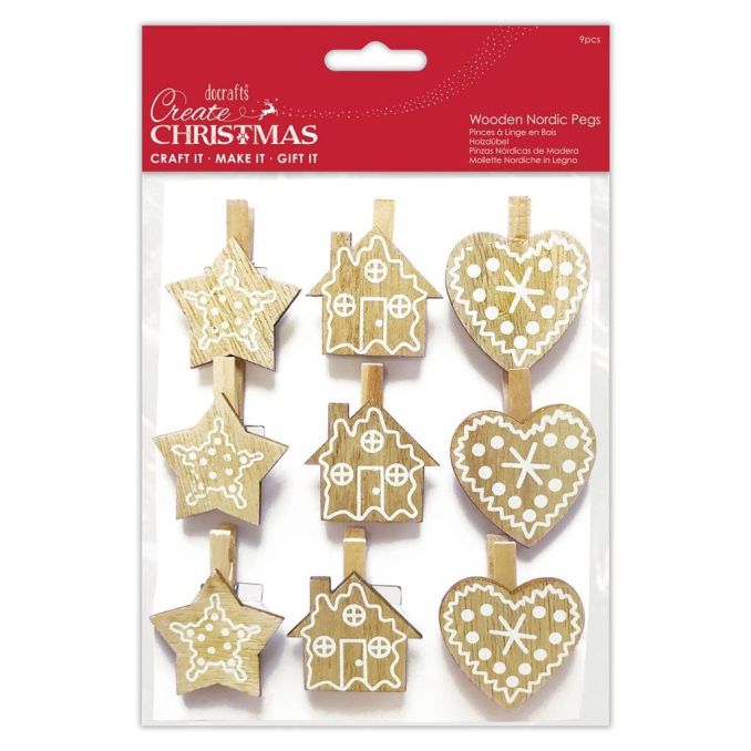 Carlige decorative din lemn, turta dulce/dulciuri, 9 buc/set, natur/alb, Create Christmas Carlige decorative din lemn, turta dulce/dulciuri, 9 buc/set, natur/alb, Create Christmas