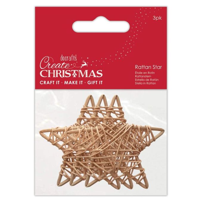 Stele din ratan, 6cm, 3 buc/set, natur, Create Christmas Stele din ratan, 6cm, 3 buc/set, natur, Create Christmas