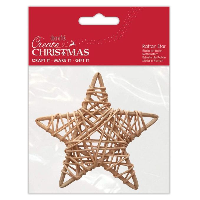 Stea din ratan, 10cm, natur, Create Christmas Stea din ratan, 10cm, natur, Create Christmas