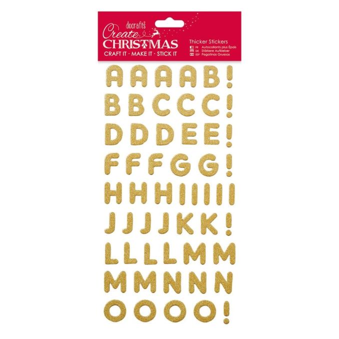Stickere/abtibilduri cu sclipici, litere aurii, Create Christmas Stickere/abtibilduri cu sclipici, litere aurii, Create Christmas