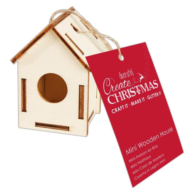 Figurine decorative din lemn - mini casuta, fereastra rotunda, H6.5cm, natur, Create Christmas Figurine decorative din lemn - mini casuta, fereastra rotunda, H6.5cm, natur, Create Christmas