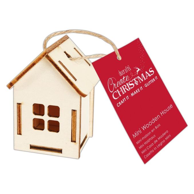 Figurine decorative din lemn - mini casuta, 4 ferestre, H6.5cm, natur, Create Christmas Figurine decorative din lemn - mini casuta, 4 ferestre, H6.5cm, natur, Create Christmas